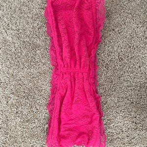 Pink and white bandeau